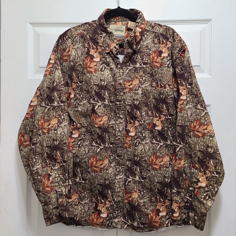 Vintage OUTDOOR LIFE FIELD TESTED LONG SLEEVED 100%‎ COTTON MENS SHIRT SIZE 2XL